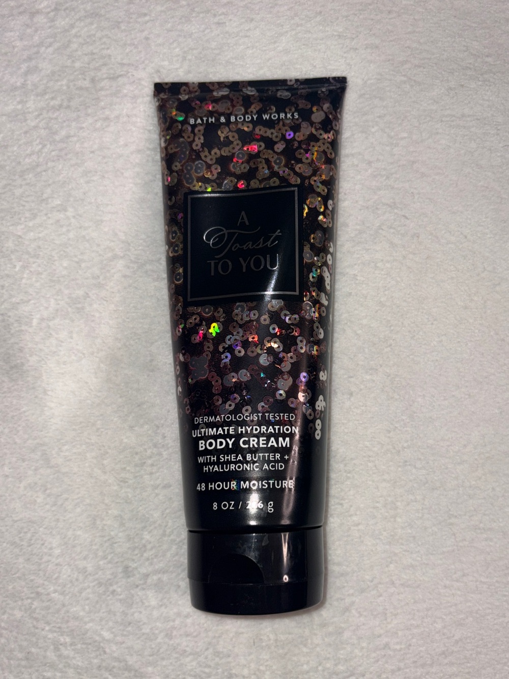 Bath & Body Works A Toast To You Body Cream - Black with Multicolor Sequins